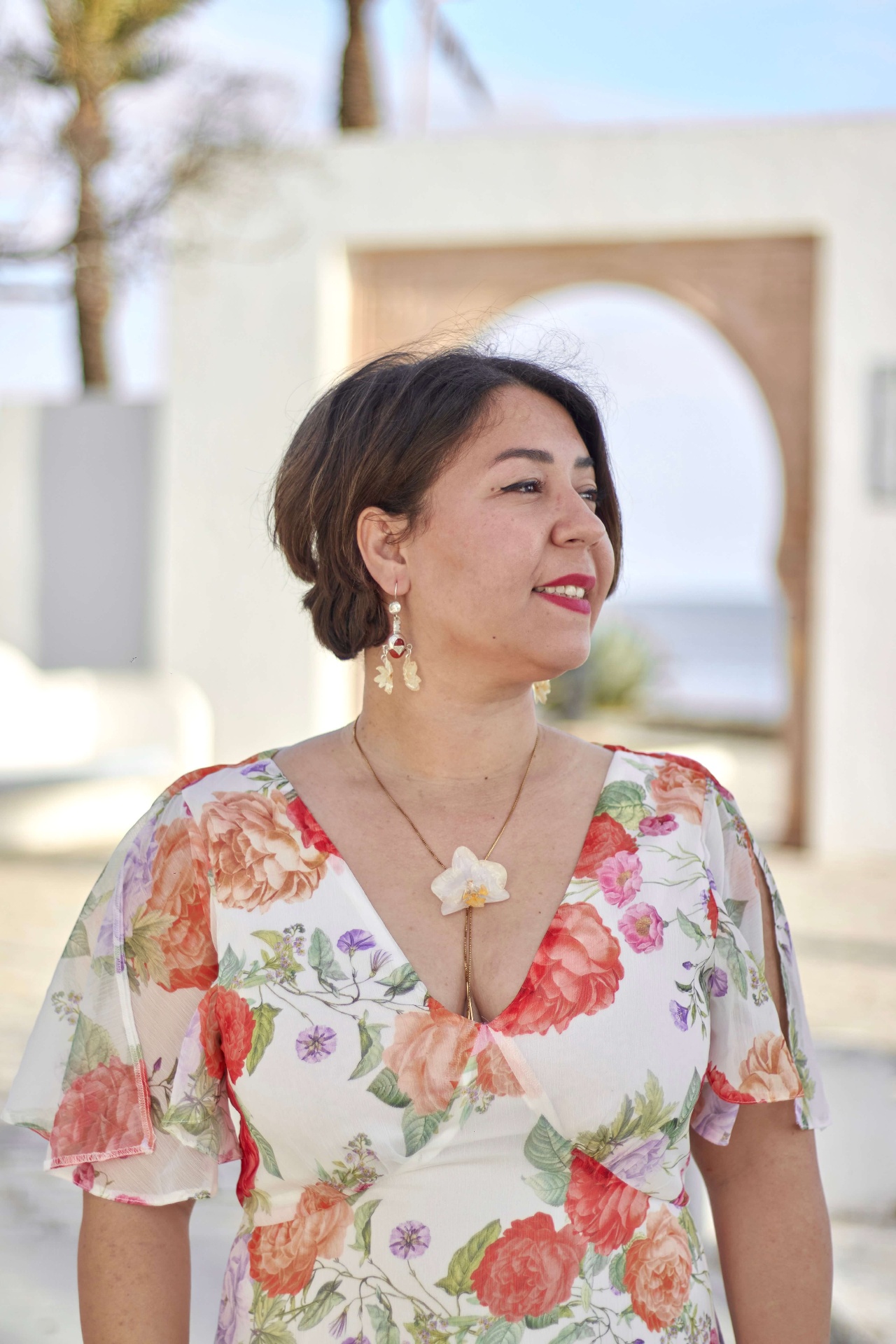 Collier Orchid Moon avec pendentif orchidée blanche en résine — photo 2
